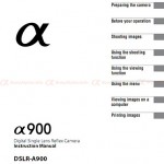 Download Sony Alpha DSLR-A900 User Manual