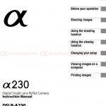 Download Sony Alpha DSLR-A230 User Manual
