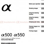 Sony Alpha DSLR-A500 and A550 Manual Download