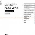Download User Guide for Sony Alpha SLT-A33 and SLT-A55